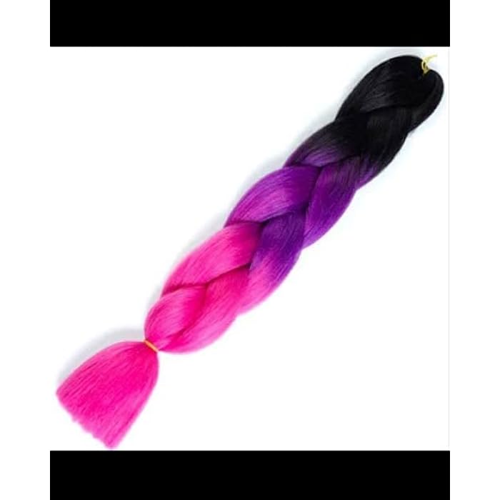 DILLARDS Synthetic Fiber Ombre Jumbo Braid Hair Extensions - 24In, 2 Bundle, Black, Purple, Fuchsia - Image 5
